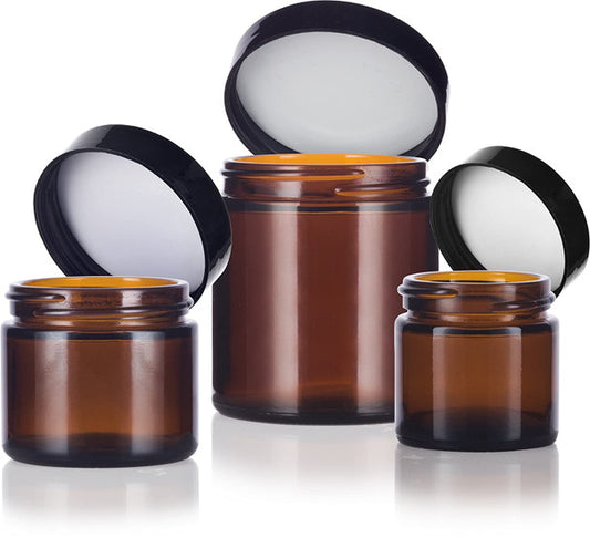 Amber Glass Jars