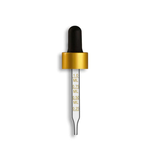Graduated Dropper Caps — Black & Gold (12-pk)