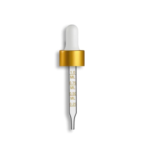 Graduated Dropper Caps — White & Gold (12-pk)