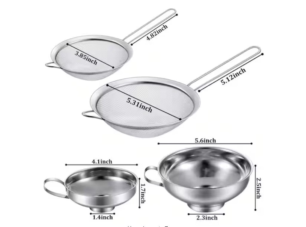 Mesh Strainer & Funnel Set — kit contents